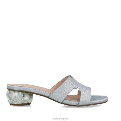 Menbur mujer cantagallo 204L5840 tacones medios y bajos plata