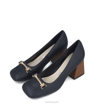 Menbur mujer coral 204L1633 tacones medios y bajos negro