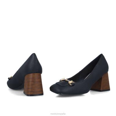 Menbur mujer coral 204L1633 tacones medios y bajos negro