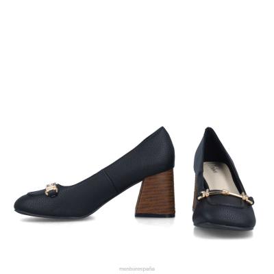 Menbur mujer coral 204L1633 tacones medios y bajos negro