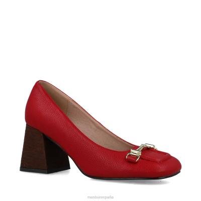 Menbur mujer coral 204L5624 tacones medios y bajos rojo