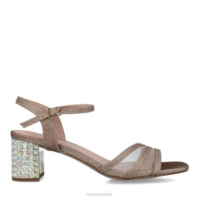 Menbur mujer cornalina 204L1649 tacones medios y bajos oro