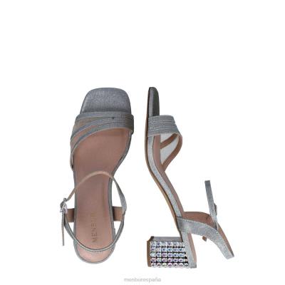 Menbur mujer cornalina 204L5665 tacones medios y bajos plata