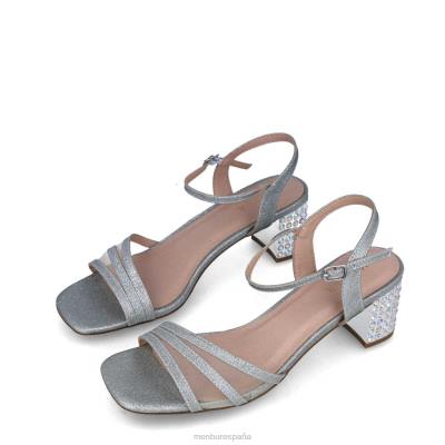 Menbur mujer cornalina 204L5665 tacones medios y bajos plata