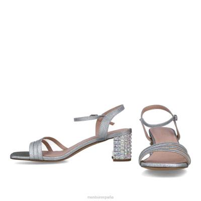 Menbur mujer cornalina 204L5665 tacones medios y bajos plata