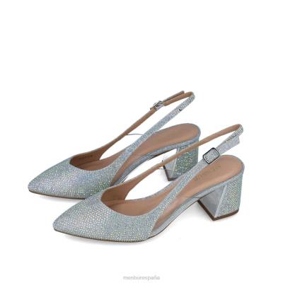 Menbur mujer corvo 204L1589 tacones medios y bajos plata