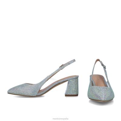 Menbur mujer corvo 204L1589 tacones medios y bajos plata