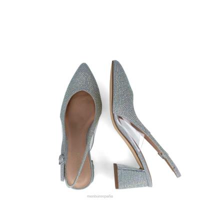 Menbur mujer corvo 204L1589 tacones medios y bajos plata