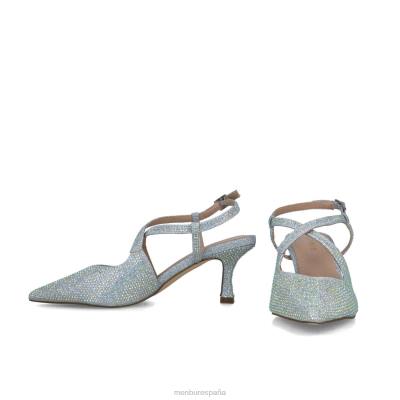 Menbur mujer corvo 204L5575 tacones medios y bajos plata