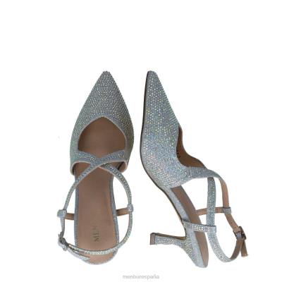 Menbur mujer corvo 204L5575 tacones medios y bajos plata