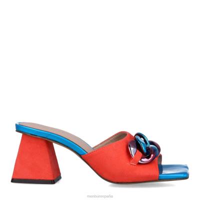 Menbur mujer retículos 204L5585 tacones medios y bajos coral