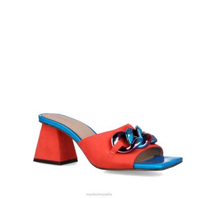 Menbur mujer retículos 204L5585 tacones medios y bajos coral