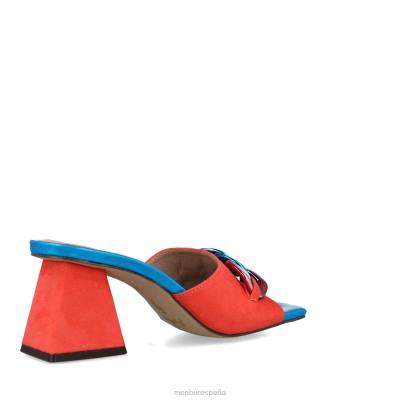 Menbur mujer retículos 204L5585 tacones medios y bajos coral