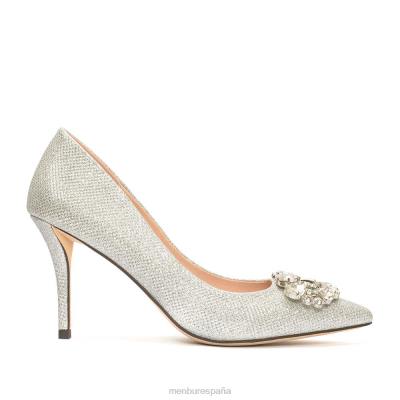 Menbur mujer tagliato 204L2186 tacones medios y bajos plata